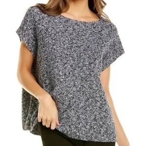 Eileen Fisher Women's Bateau Neck Organic Cotton & Linen Short Sleeve Sweater PM